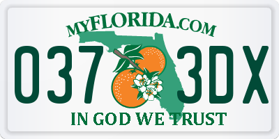 FL license plate 0373DX