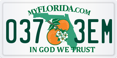 FL license plate 0373EM