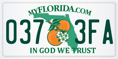 FL license plate 0373FA