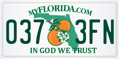 FL license plate 0373FN