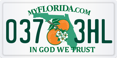 FL license plate 0373HL
