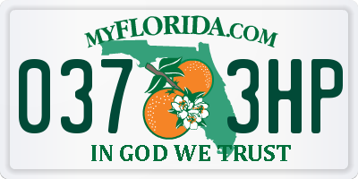 FL license plate 0373HP