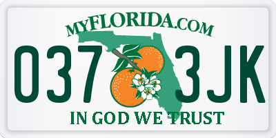 FL license plate 0373JK