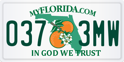 FL license plate 0373MW