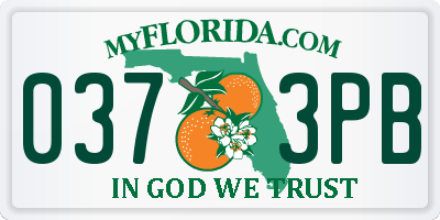 FL license plate 0373PB