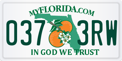 FL license plate 0373RW