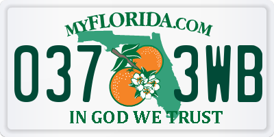 FL license plate 0373WB
