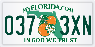 FL license plate 0373XN