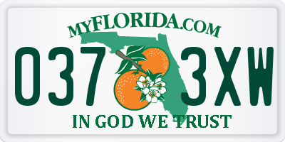 FL license plate 0373XW