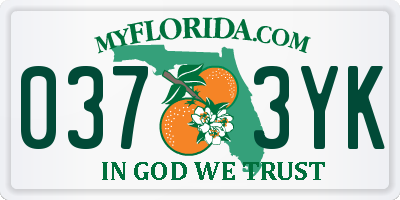 FL license plate 0373YK