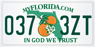 FL license plate 0373ZT