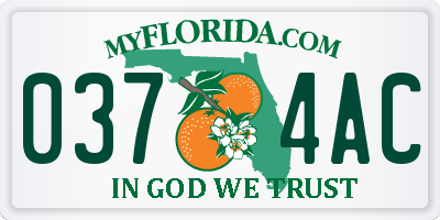FL license plate 0374AC