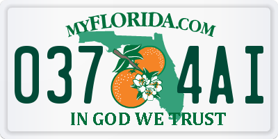 FL license plate 0374AI