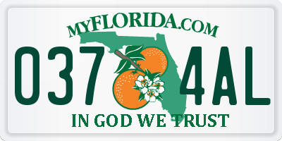 FL license plate 0374AL