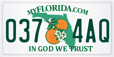 FL license plate 0374AQ