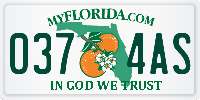 FL license plate 0374AS
