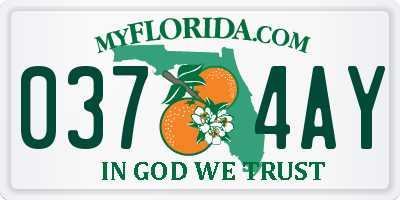 FL license plate 0374AY