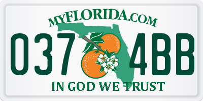 FL license plate 0374BB