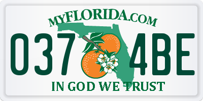 FL license plate 0374BE