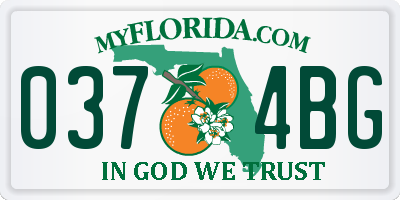 FL license plate 0374BG