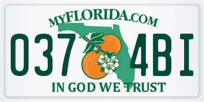 FL license plate 0374BI