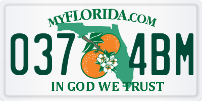 FL license plate 0374BM