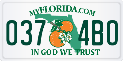 FL license plate 0374BO