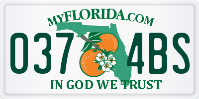 FL license plate 0374BS