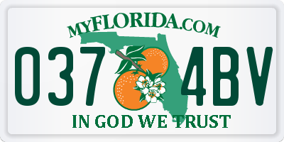 FL license plate 0374BV