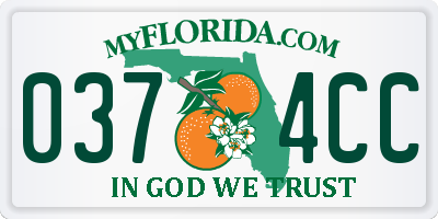 FL license plate 0374CC