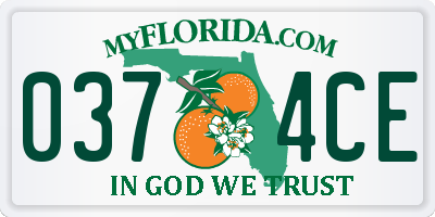FL license plate 0374CE