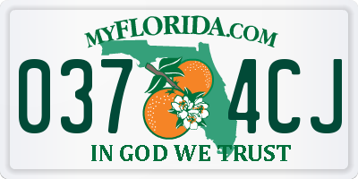 FL license plate 0374CJ