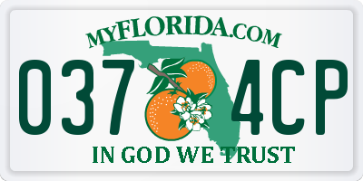 FL license plate 0374CP
