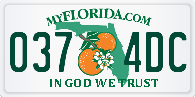 FL license plate 0374DC
