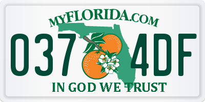 FL license plate 0374DF