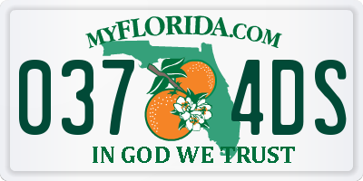 FL license plate 0374DS