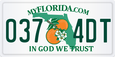 FL license plate 0374DT