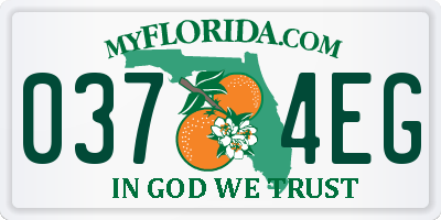 FL license plate 0374EG