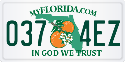 FL license plate 0374EZ