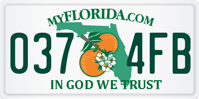 FL license plate 0374FB