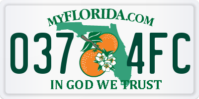 FL license plate 0374FC