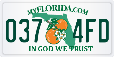 FL license plate 0374FD