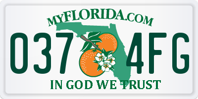 FL license plate 0374FG