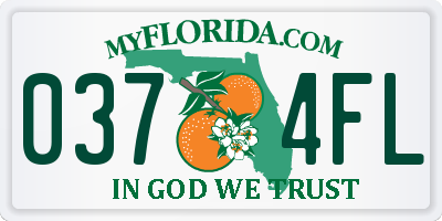 FL license plate 0374FL