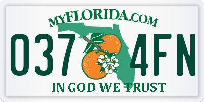 FL license plate 0374FN