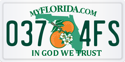 FL license plate 0374FS