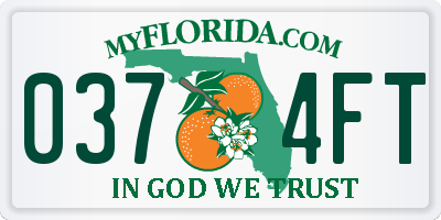 FL license plate 0374FT