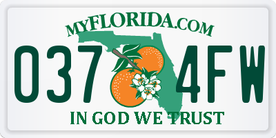 FL license plate 0374FW