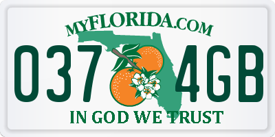 FL license plate 0374GB