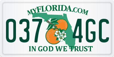 FL license plate 0374GC